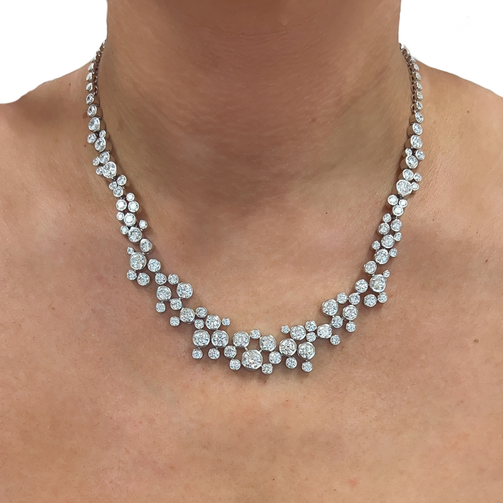 Lab-Grown Bubble Bezel Cocktail Necklace