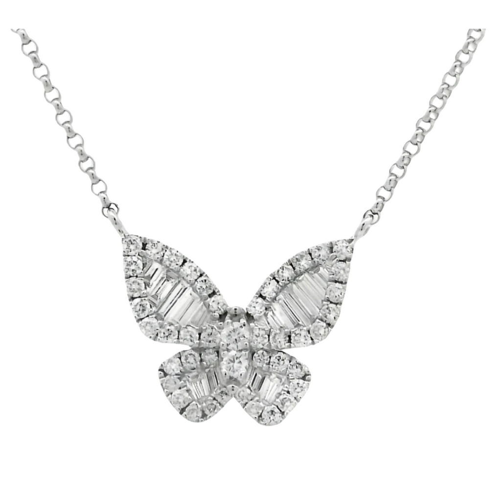 Baguette Butterfly Necklace