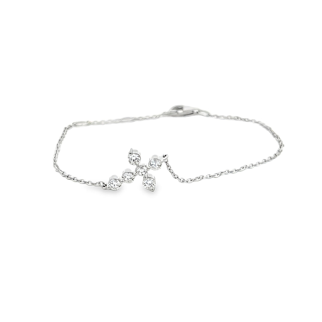 Bubble Diamond Cross Chain Bracelet