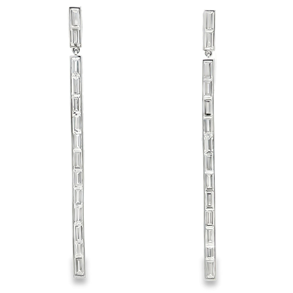 Lab-Grown N/S Baguette Dangle Earrings