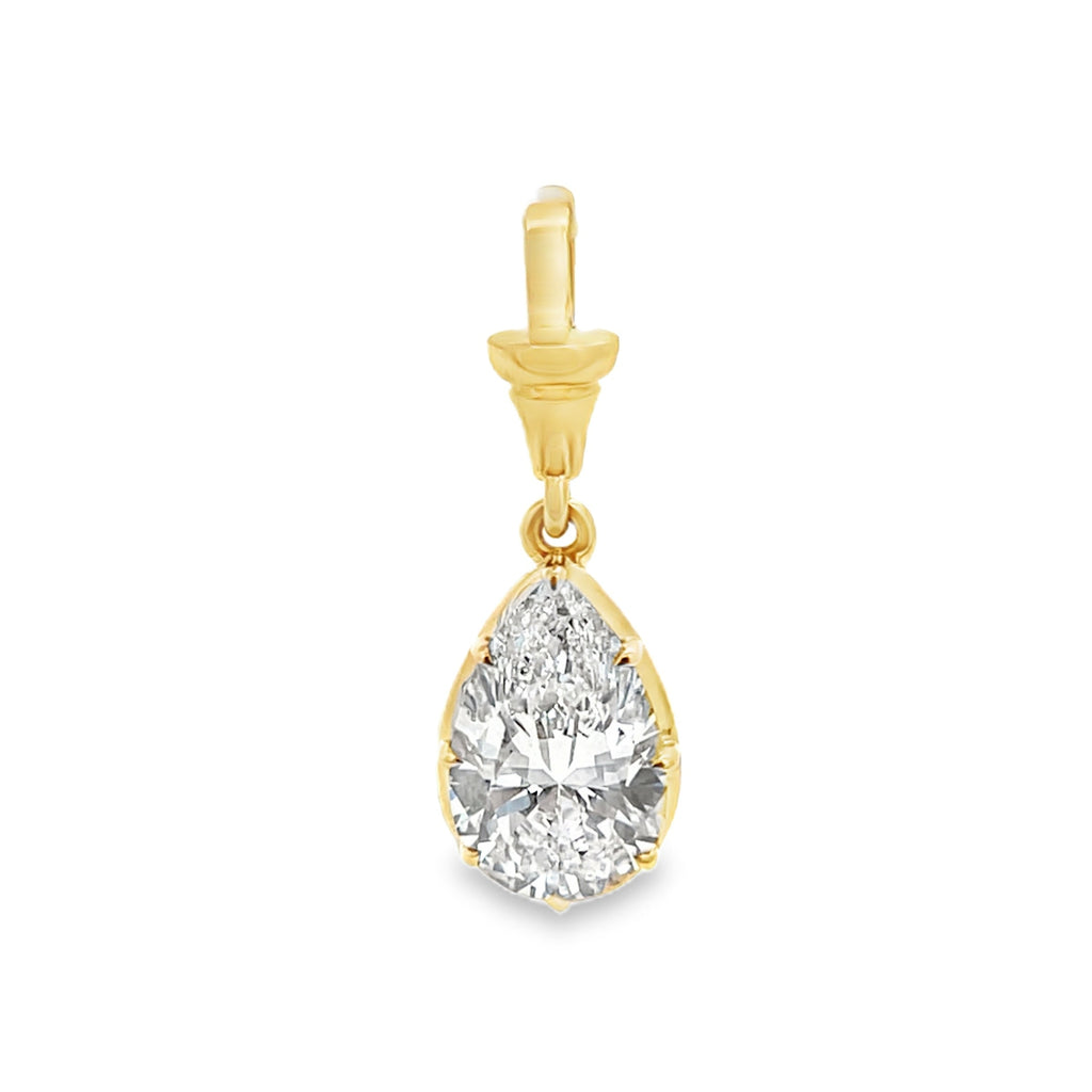 Lab-Grown Georgian Set Pear Charm
