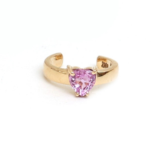 Gemstone Heart Ear Cuff