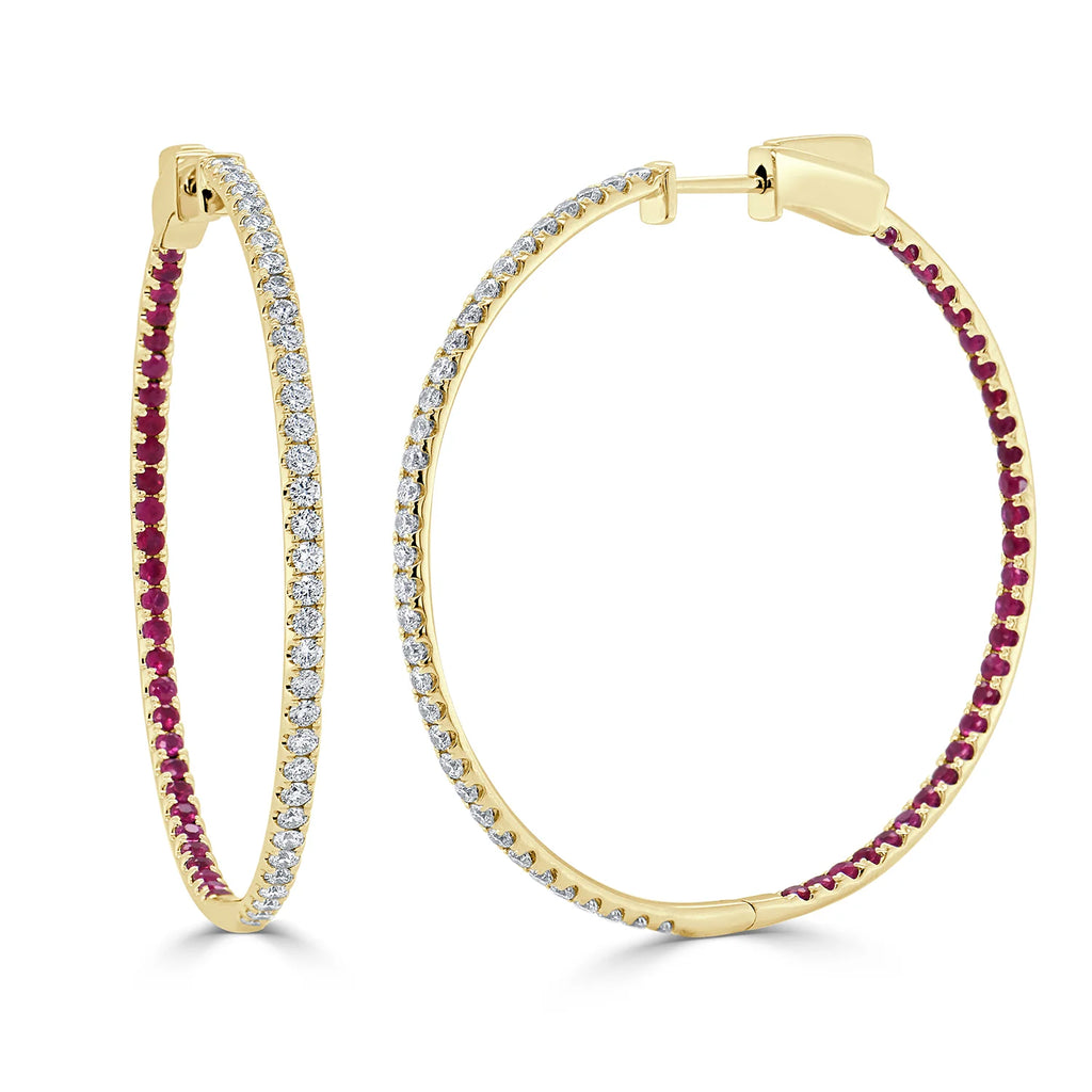 Dirty Martini Gemstone & Diamond Hoops