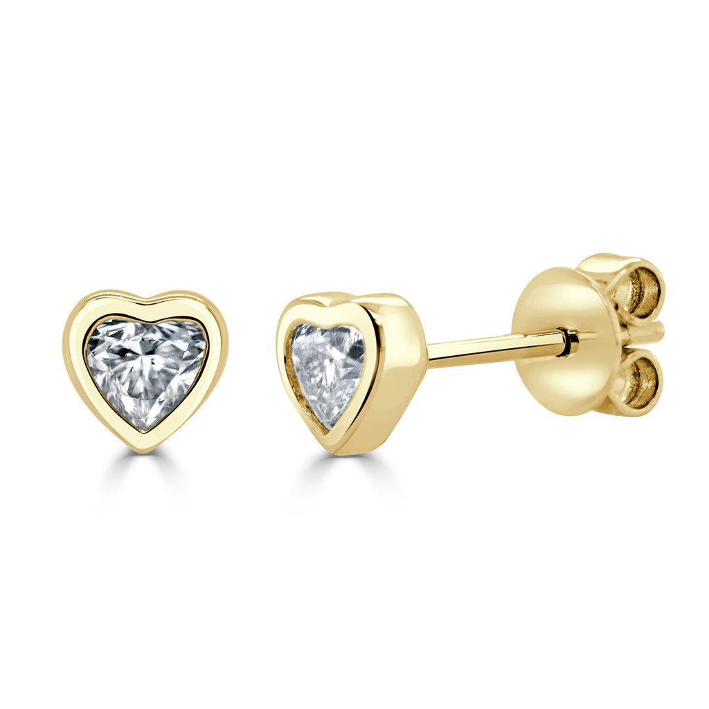 Heart Bezel Studs