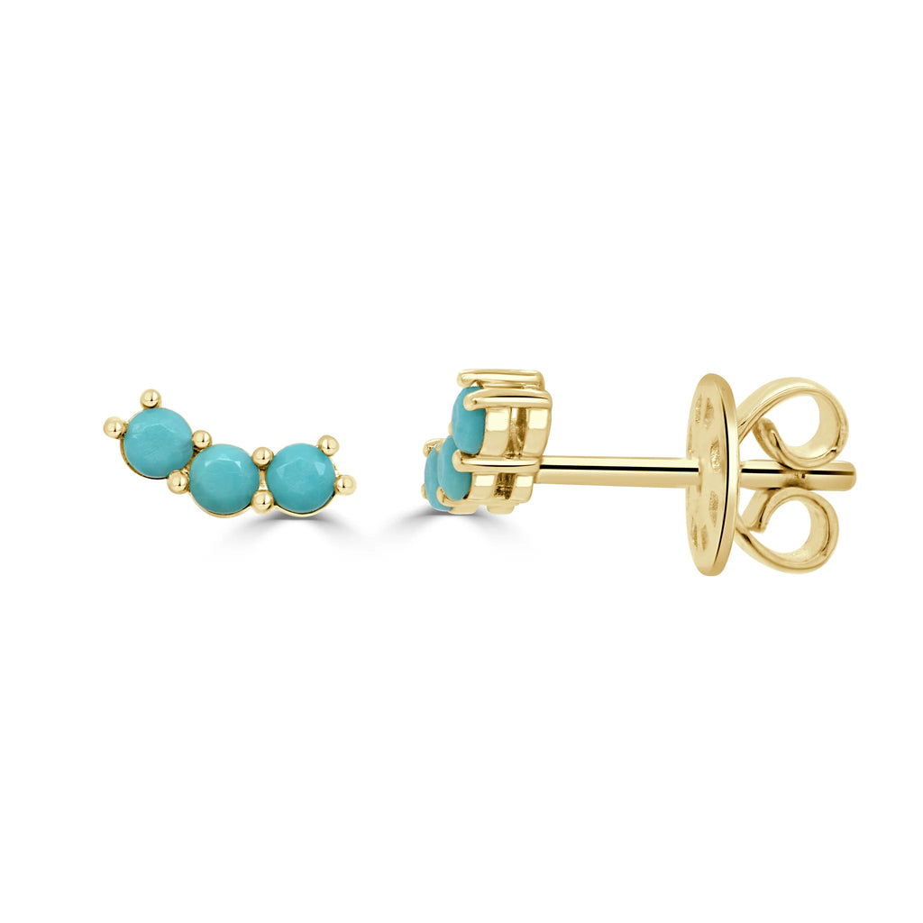 Turquoise Contour Studs