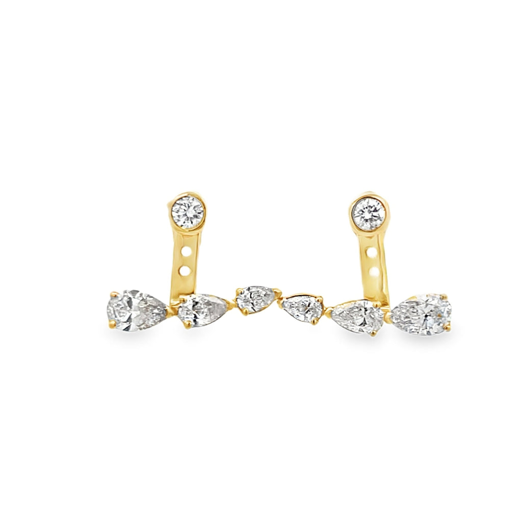 Lab-Grown Diamond Round & E/W Pear Jacket Earrings