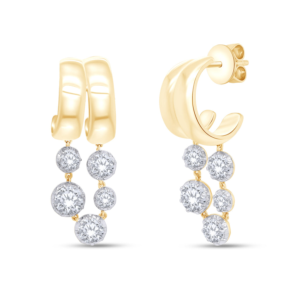 Lab-Grown Split Hoop Dangle Earrings