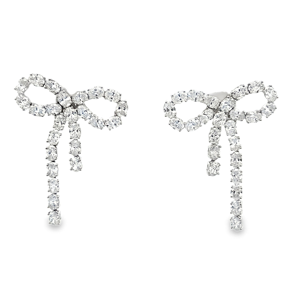 Lab-Grown Oval Diamond Bow Earrings