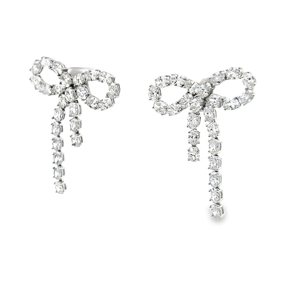 Lab-Grown Oval Diamond Bow Earrings