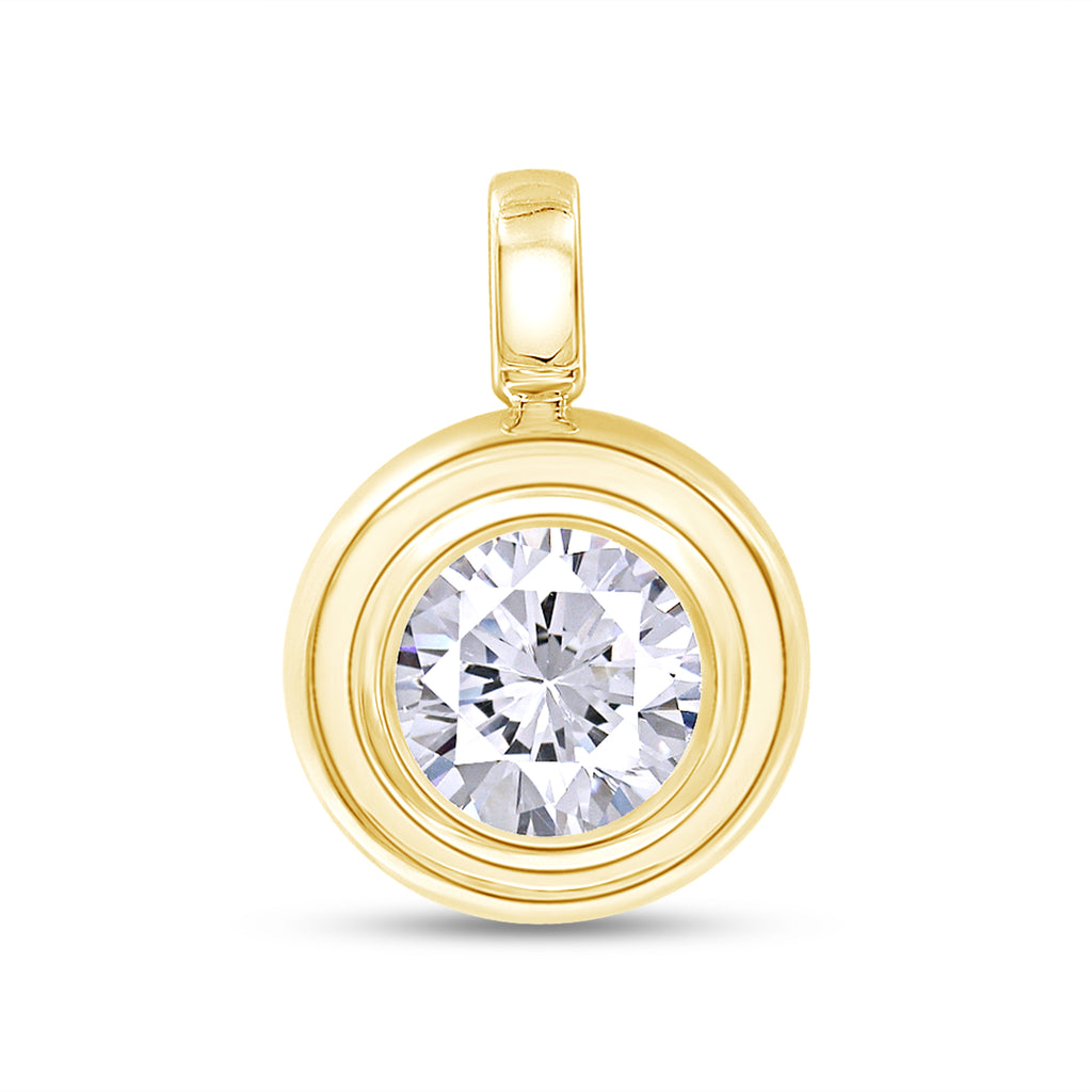 Lab-Grown Button Bezel Chain Necklace