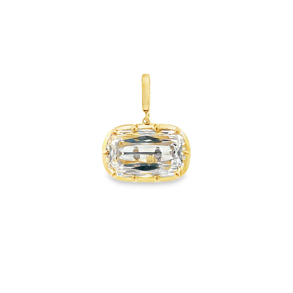 Lab-Grown E/W Step-Cut Hybrid Georgian Set Charm
