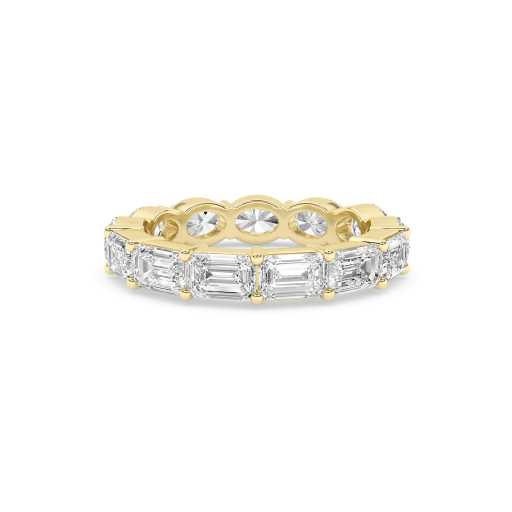 E/W Emerald & Oval Lab Grown Diamond Eternity Band