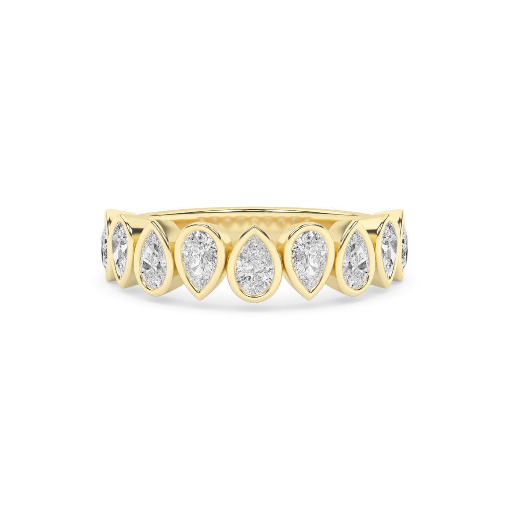 North/South Lab-Grown Diamond Pear Bezel Band