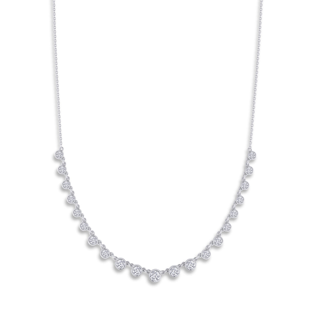 Lab-Grown Bezel Station Necklace