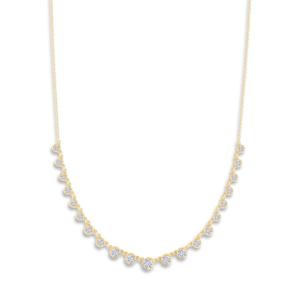 Lab-Grown Bezel Station Necklace