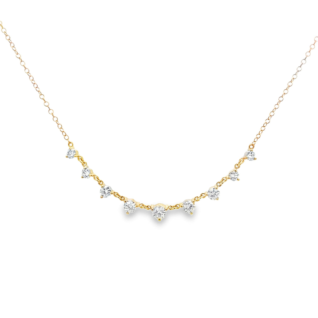 Lab-Grown Diamond Graduated Round Station Necklace