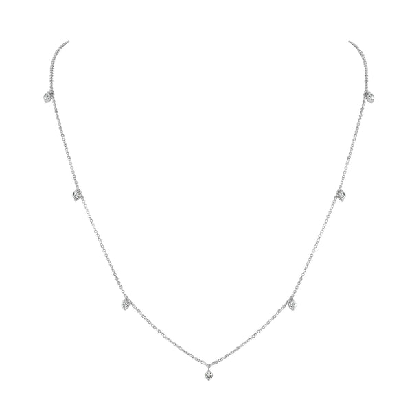 14k Gold & Dangle Diamond Necklace