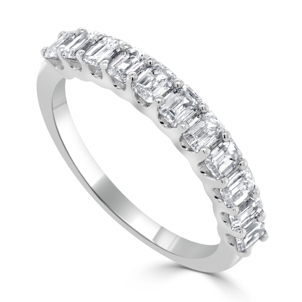 Halfway Emerald-Cut Diamond Band