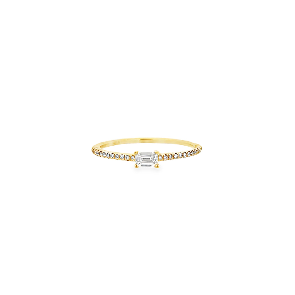 Lab-Grown Emerald Cut Friendship Band
