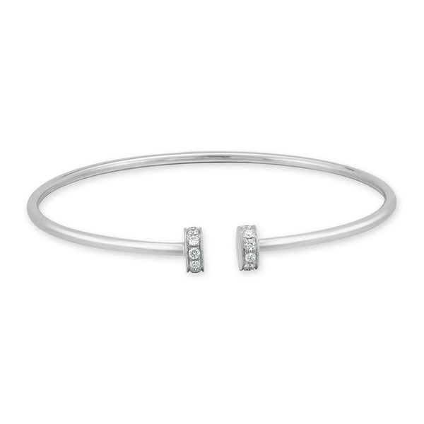 Open Gold & Diamond Flexible Bangle