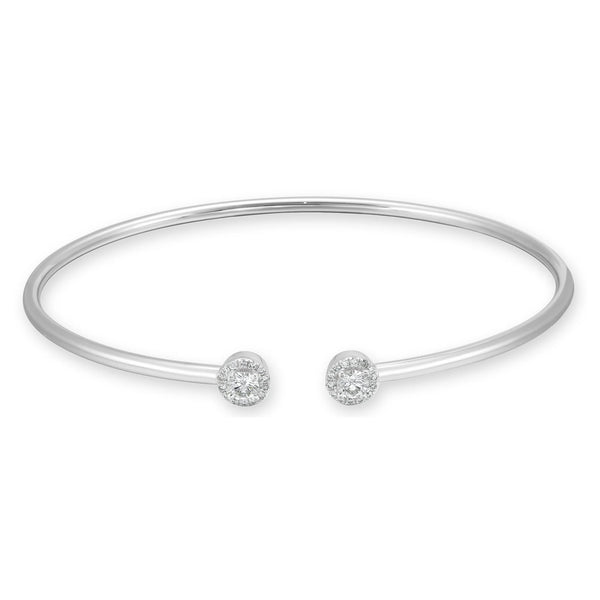 Gold & Round Diamond Flexible Bangle