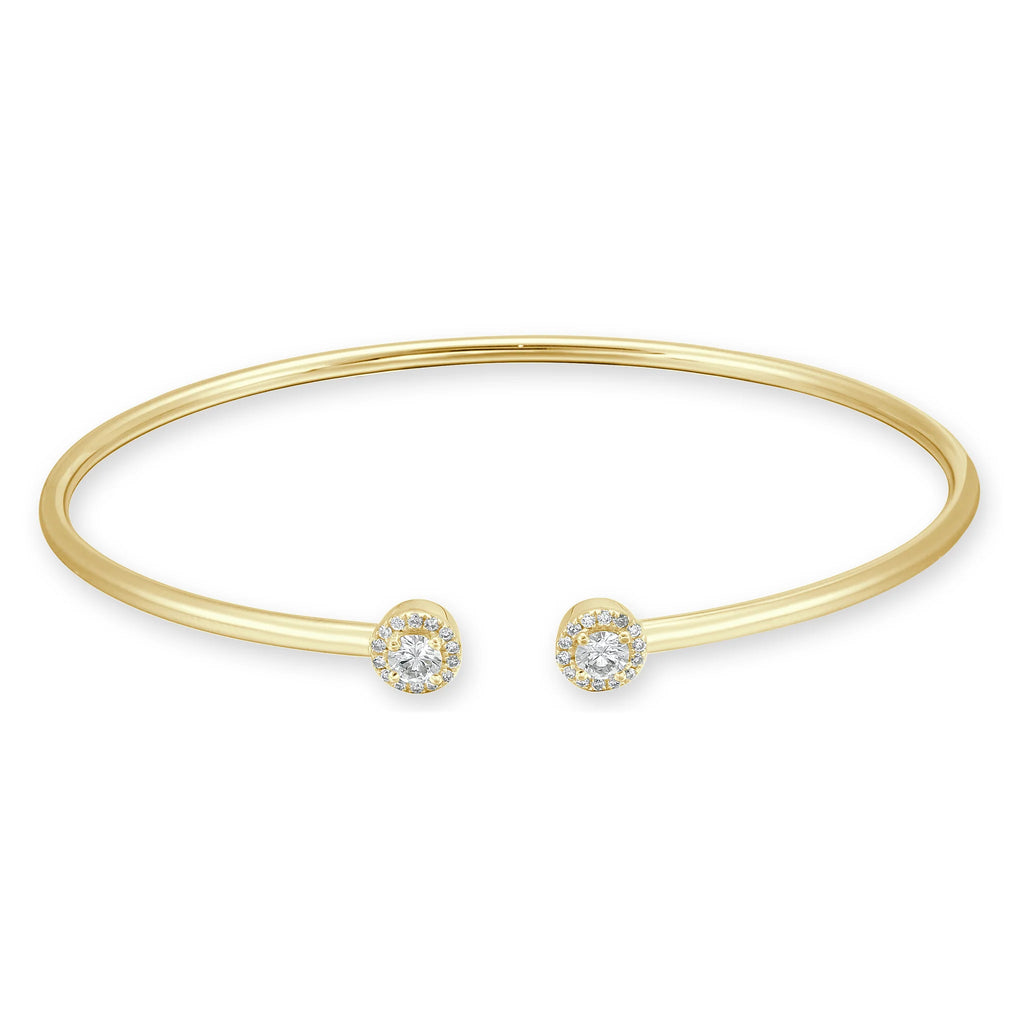 Gold & Round Diamond Flexible Bangle