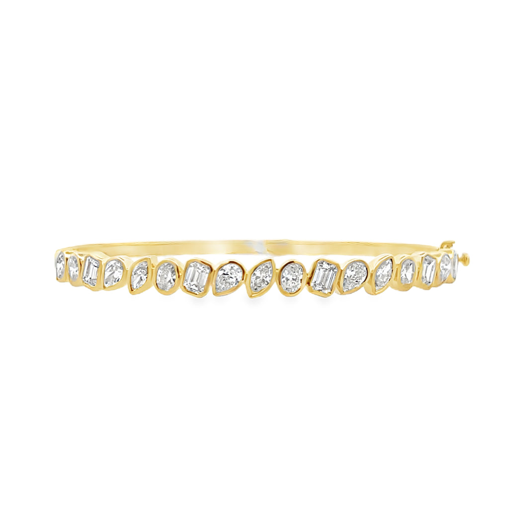 Lab-Grown Bezel Multi-Shape Bangle