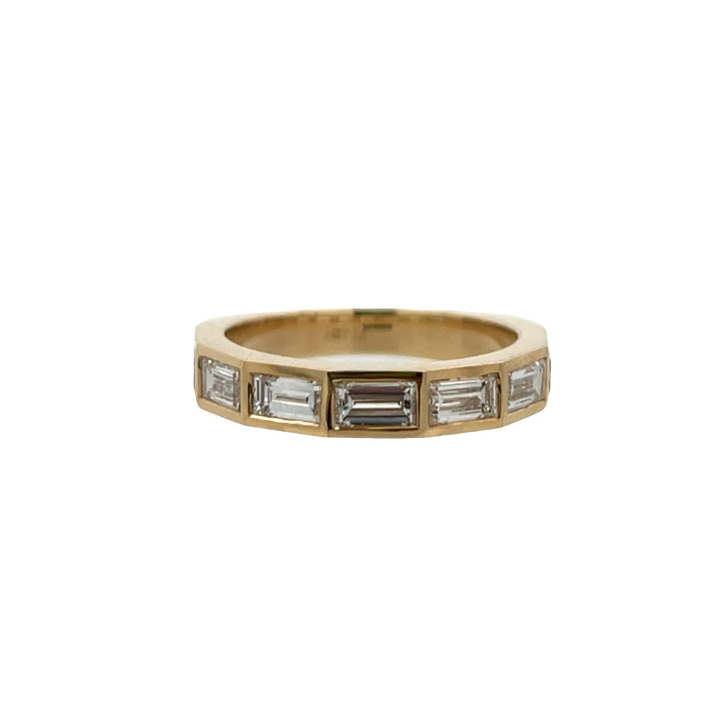 Lab-Grown Bezel Angular Baguette Band