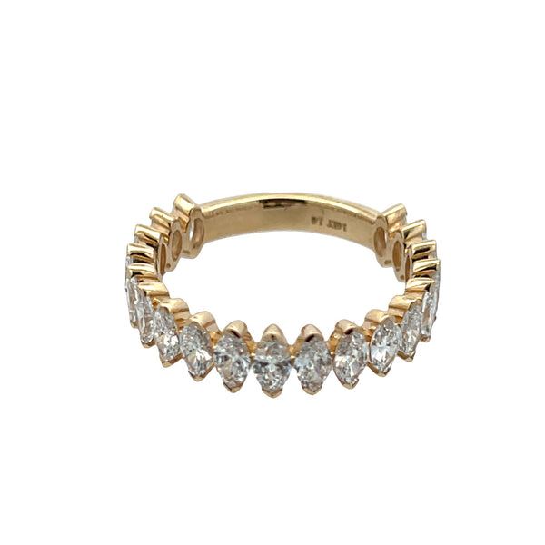Lab-Grown Half Bezel Marquise Band