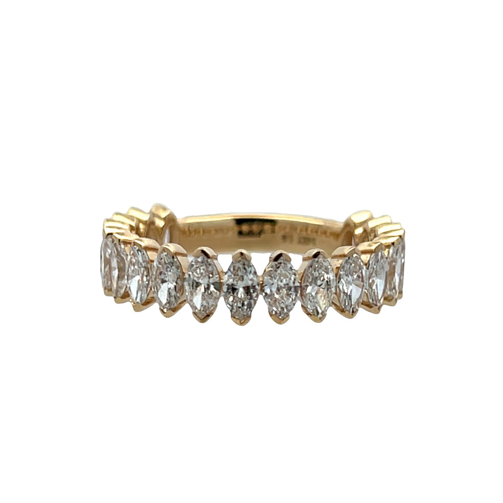 Lab-Grown Half Bezel Marquise Band