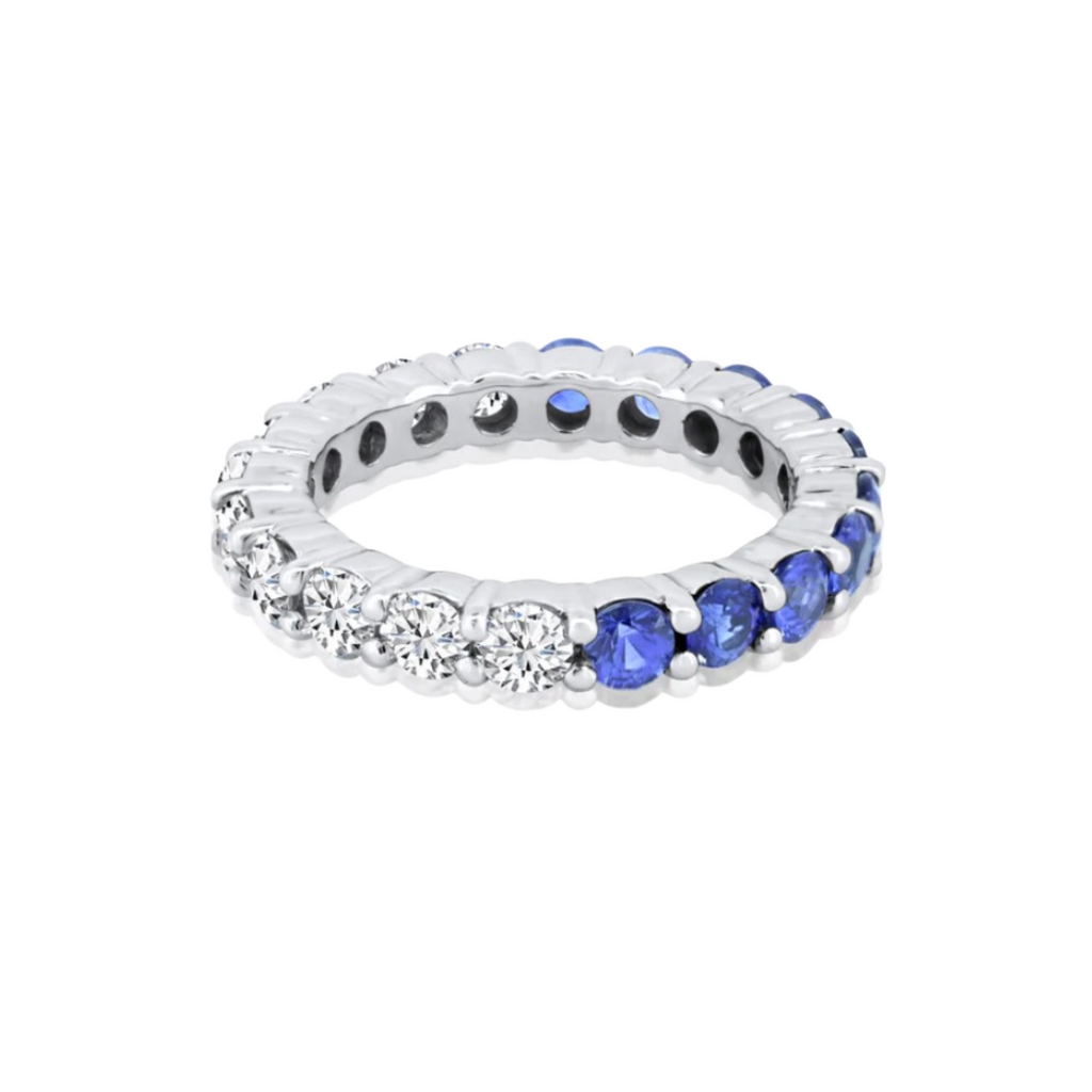 Diamond/Sapphire Half & Half Eternity Ring