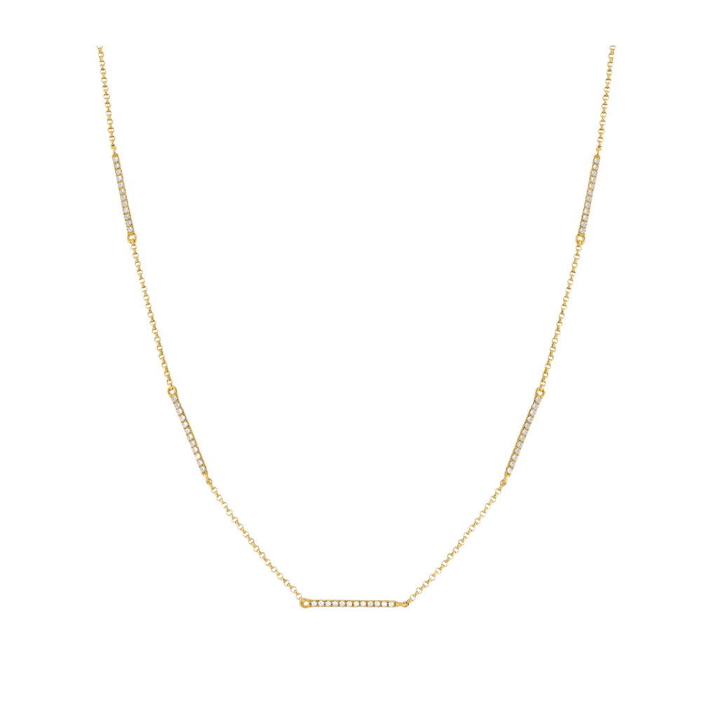 Dainty Diamond Bar Station Necklace