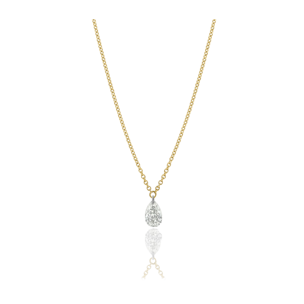 Pear Diamond Pendant Necklace