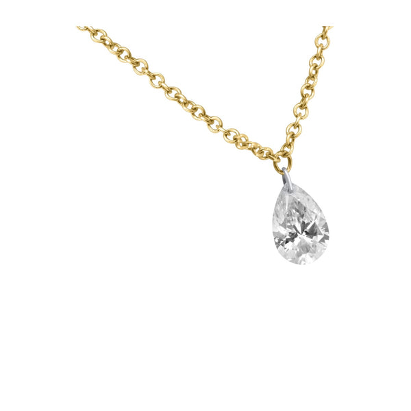 Pear Diamond Pendant Necklace