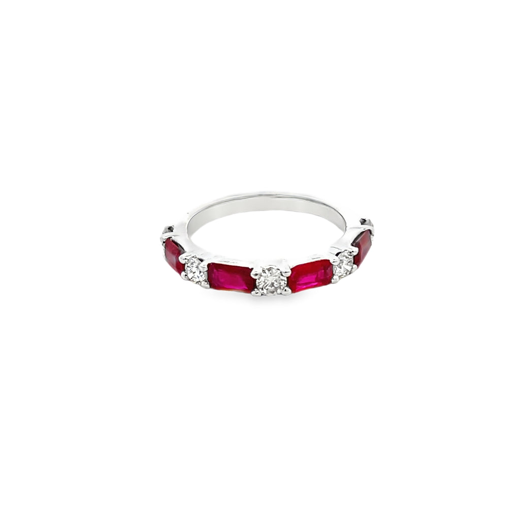 Diamond & Ruby Stackable Band