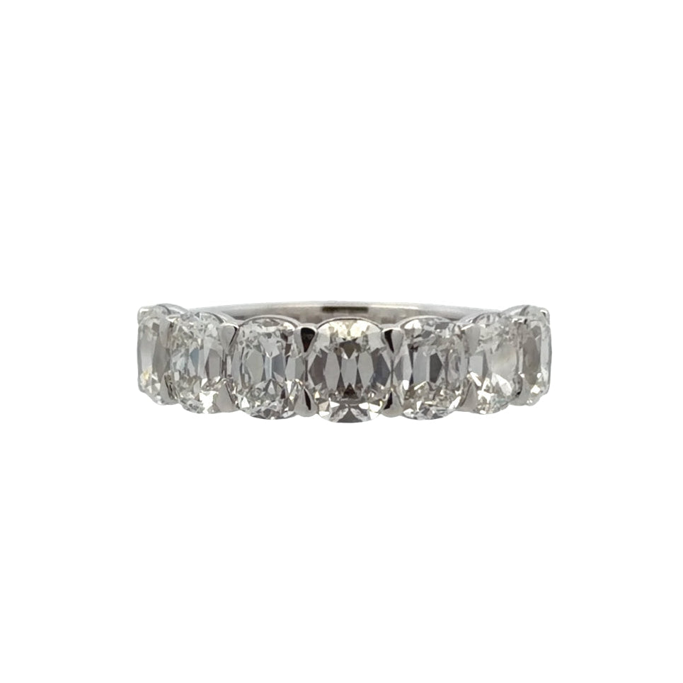 Lab-Grown Antique Cushion 7 Stone Band