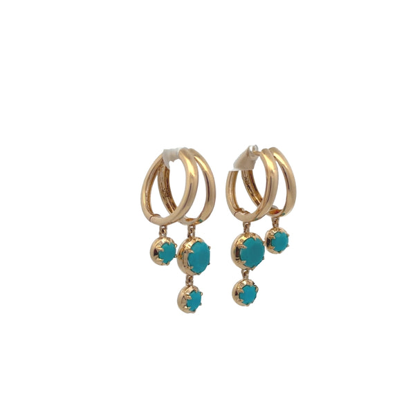 Dangle Georgian Turquoise Split Shank Huggies