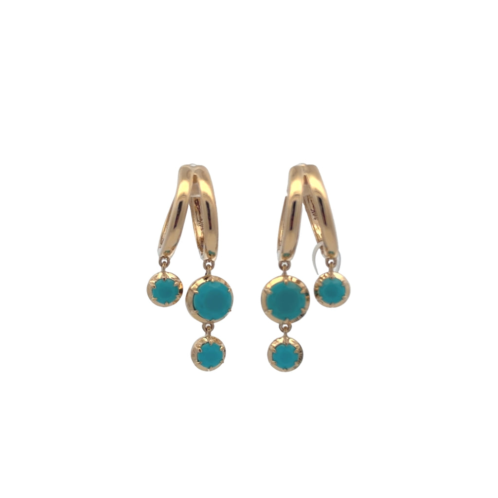 Dangle Georgian Turquoise Split Shank Huggies
