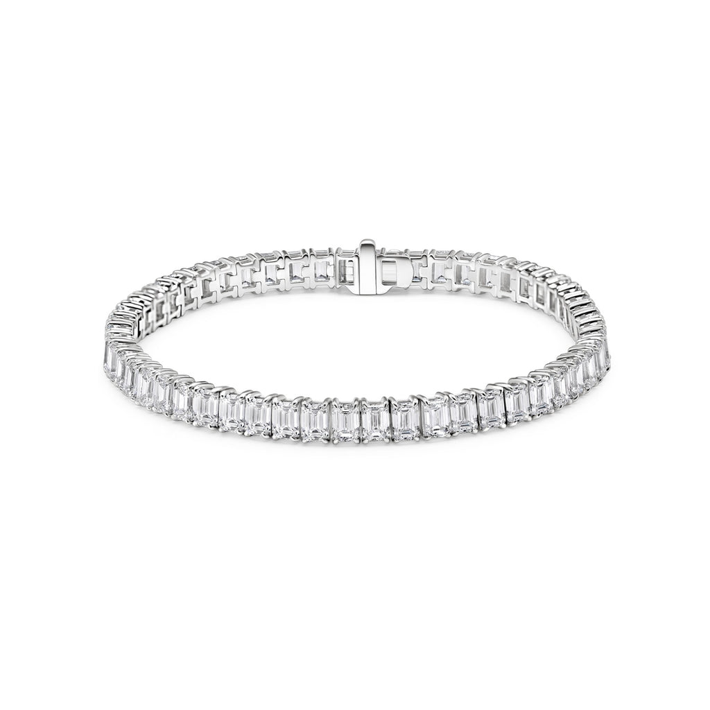 Lab-Grown Emerald Cut Diamond Tennis Bracelet