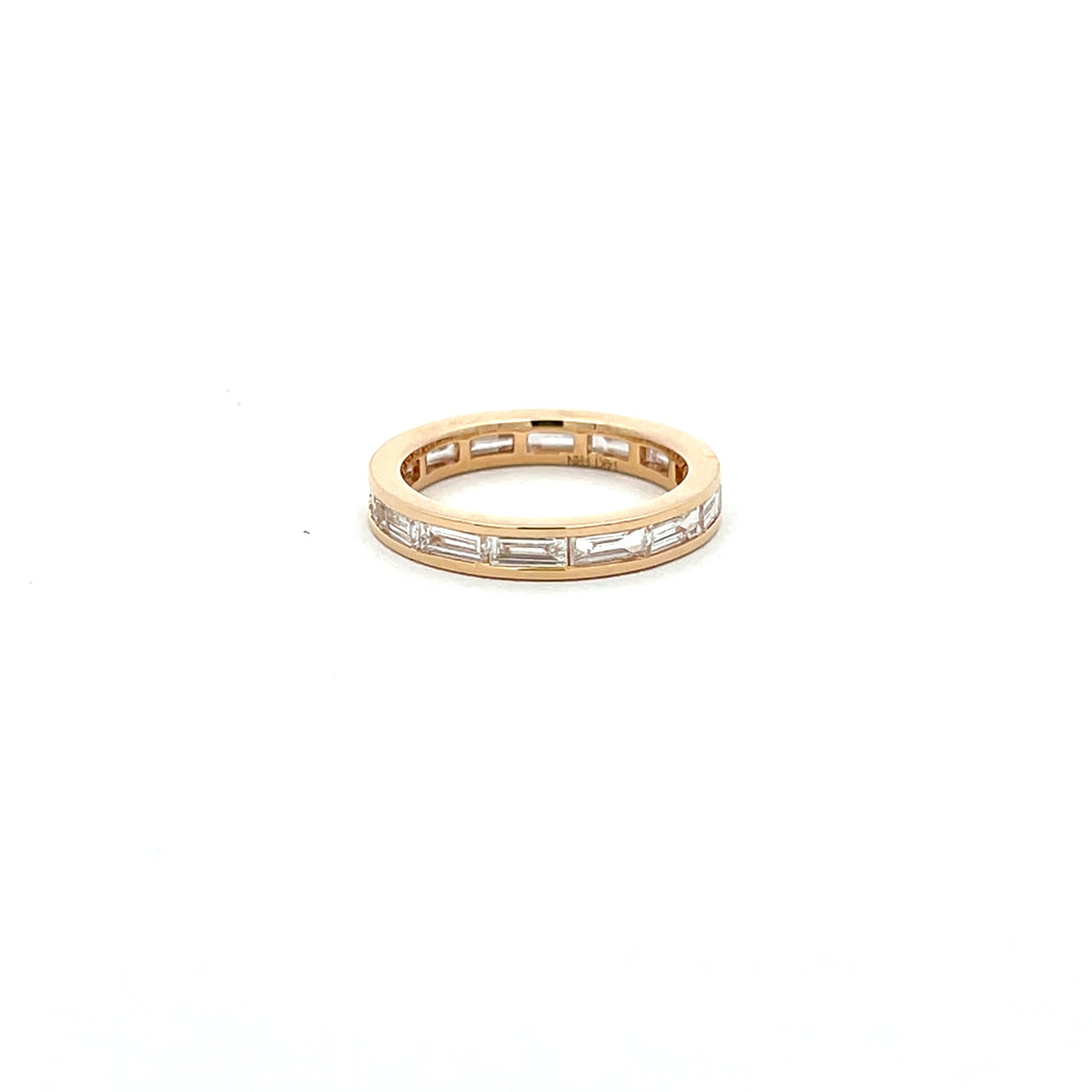 Lab-Grown Channel Set E/W Baguette Eternity Band