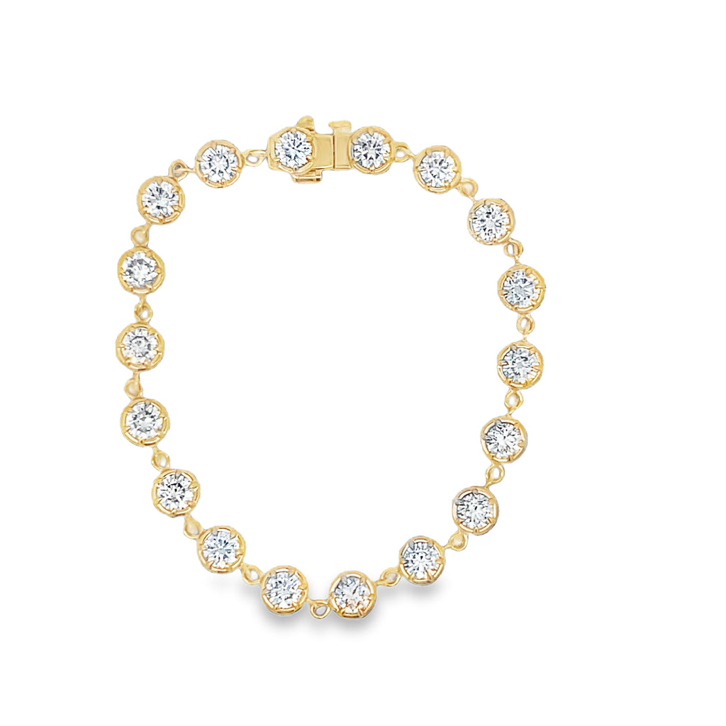 Lab-Grown Georgian Set Tennis Bracelet