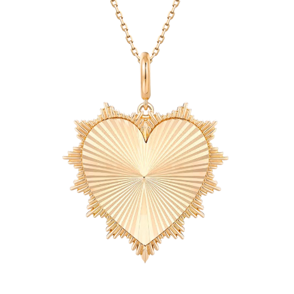Large Gold Radiating Heart Charm