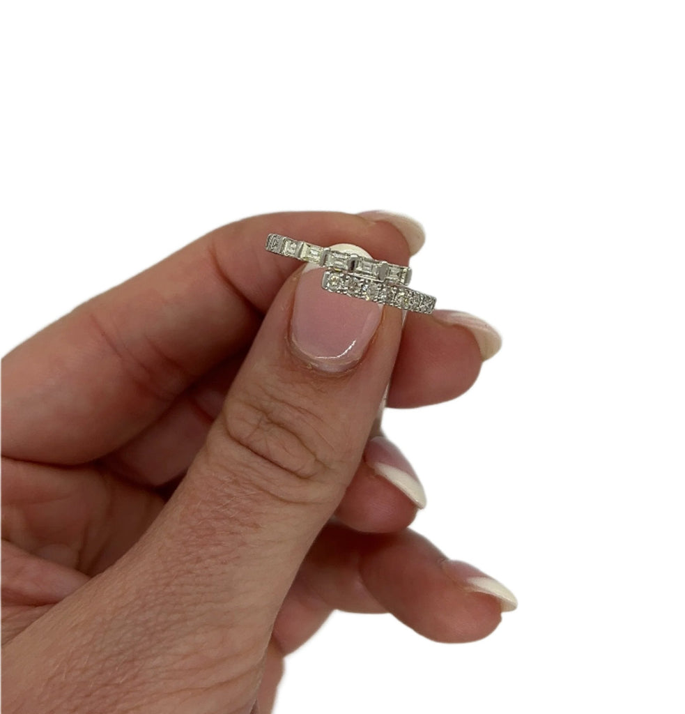 Baguette & Round By-Pass Ring