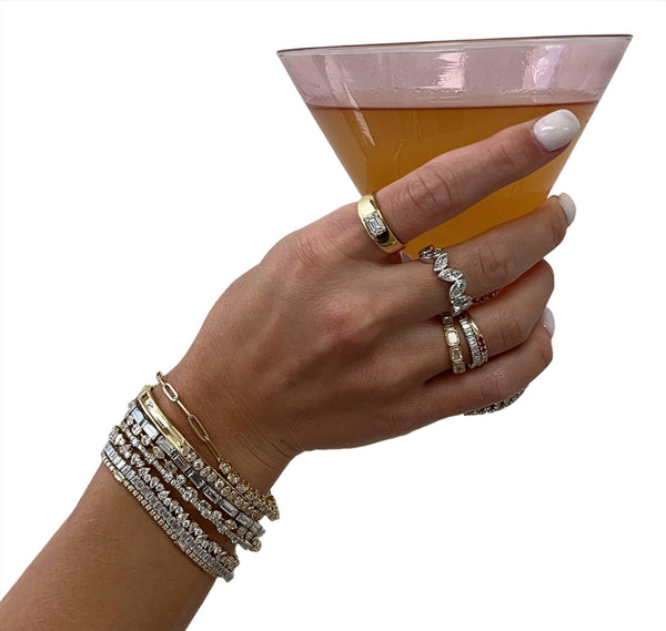 Multi-Shape Bezel Tipsy Bangle