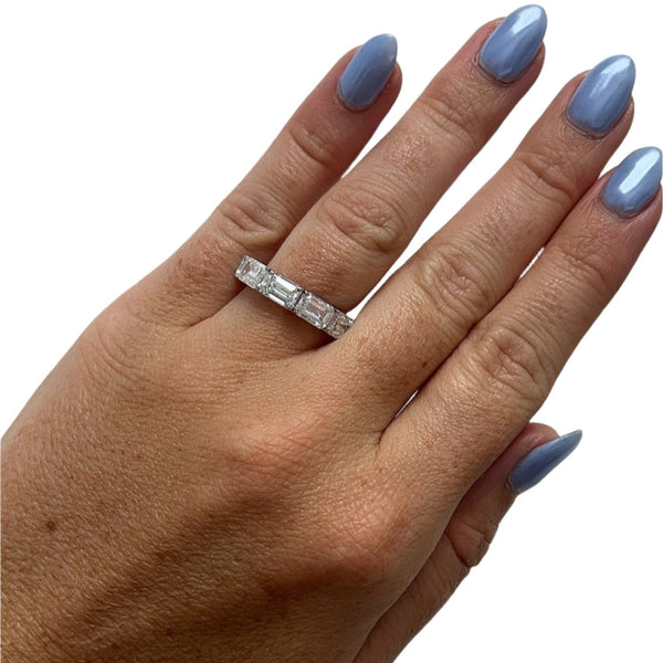 Lab-Grown 5-Stone East/West Emerald Band