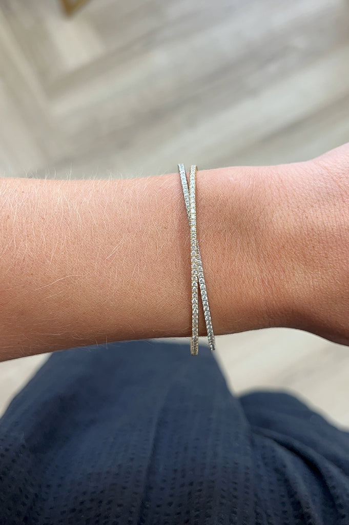 Two Tone Diamond Wrap Bangle