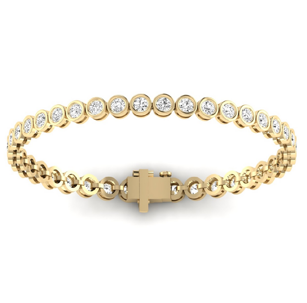 Bezel Set Round Lab Diamond Tennis Bracelet