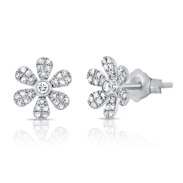 Diamond Flower Studs