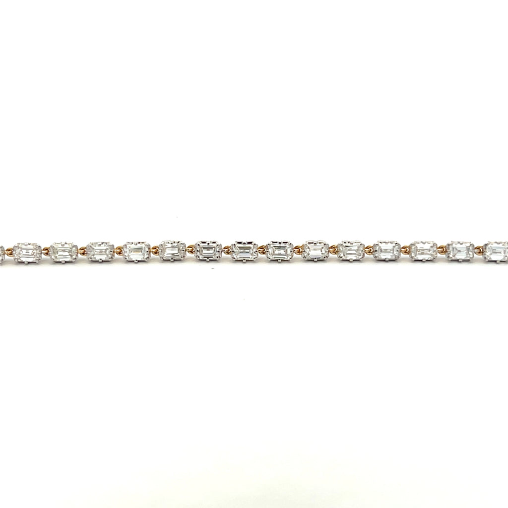 Lab-Grown Emerald Cut Georgian Tennis Bracelet