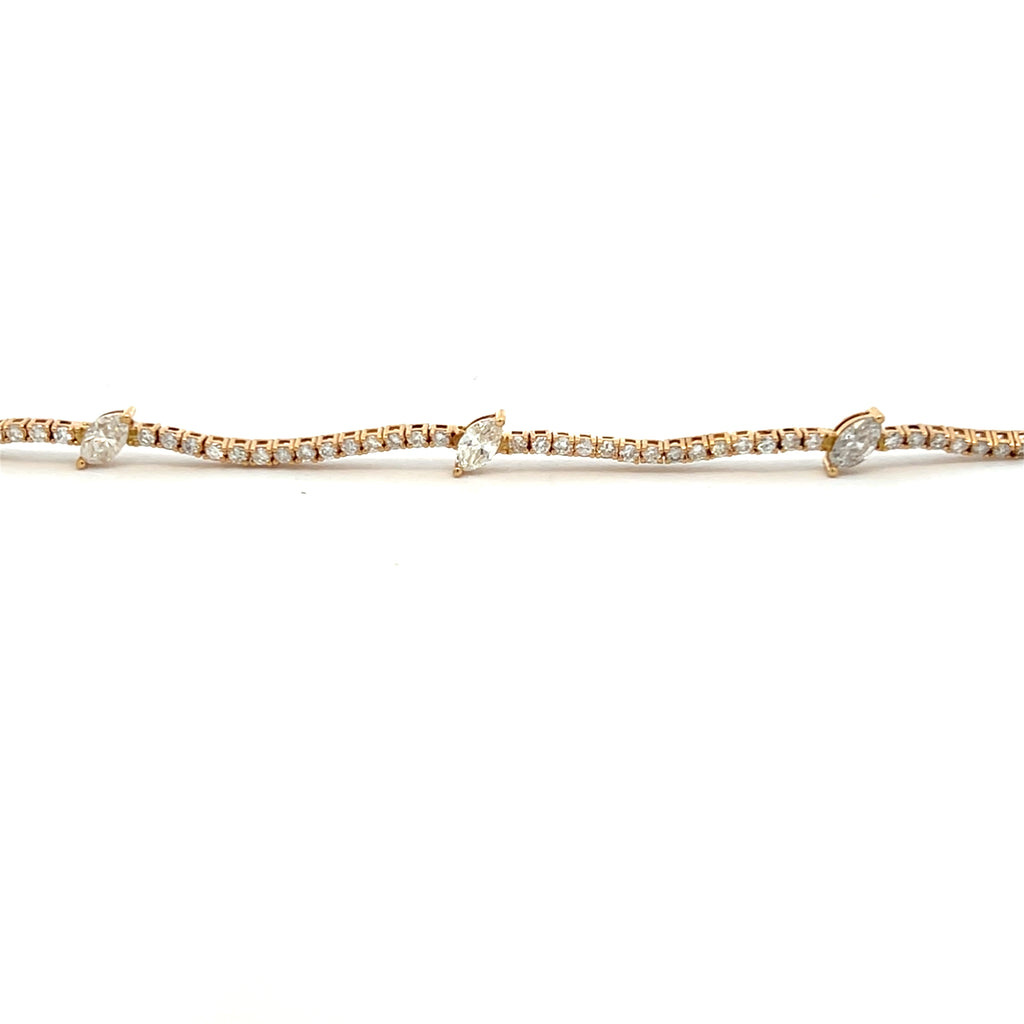 3-Stone Marquise Tennis Bracelet